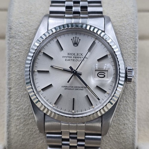 Rolex Datejust 36mm Oyster Perpetual 18k White Gold Steel Silv...
