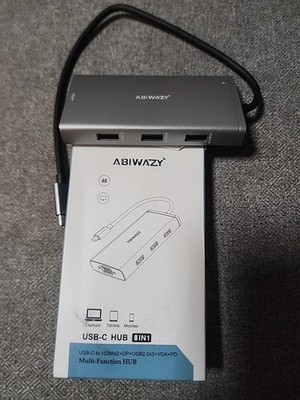 USB-C Docking Station Multiple Monitor Hub  8-in-1 ABIWAZY Adapter AB184D