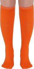 Kids Soccer Socks Youth Knee High Baseball Softball 7-15 Years, Orange