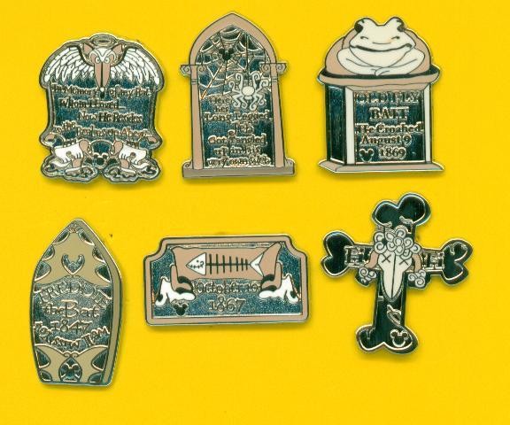 Disney pin Set Hidden Mickey Haunted Mansion Pet Tombstones Rat