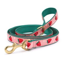 Dog Lead Strawberry Fields Pattern Leash with D-Ring 5 Foot 5/8 Narrow Strap