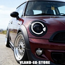 Fit 07-13 Mini Cooper R56-R59 Headlights accessories Black Sequential Headlamps