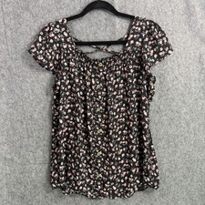 NO BOUNDARIES Womens XL Black Pink Floral Smo...