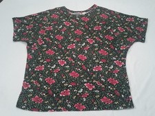 Forenza Sportwear Womens Small Floral Rose's 100 Cotton Pullover 80s - 90s