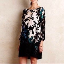 Maeve Anthropologie Shaded Garden Shift Dress Open Sleeve Small S Womens