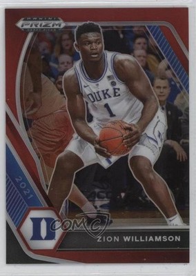 2021-22 Panini Prizm Draft Picks Red Prizm 30/299 Zion Williamson #63 oh8
