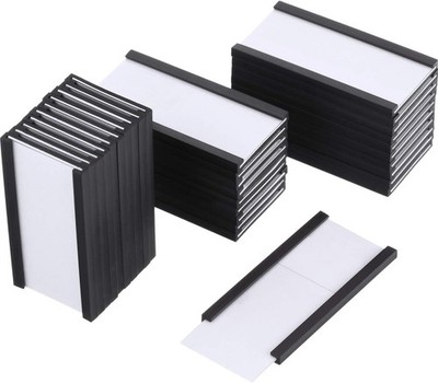 Outus 30 Pack Magnetic Label Holders 1 x 2 Inch 2 x 1 Inch, Black and White 