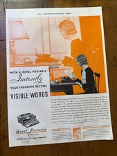Vintage 1939 royal portable typewriter print advertisement thumbnail