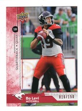 2018 UD CFL Bo Levi Mitchell RED Calgary Stampeders 016/150 Eastern Washington
