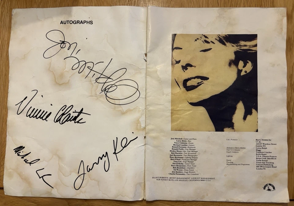 Joni Mitchell Official 1983 Tour Guide - Wild Things Run Fast - Autographed - Image 2 of 4