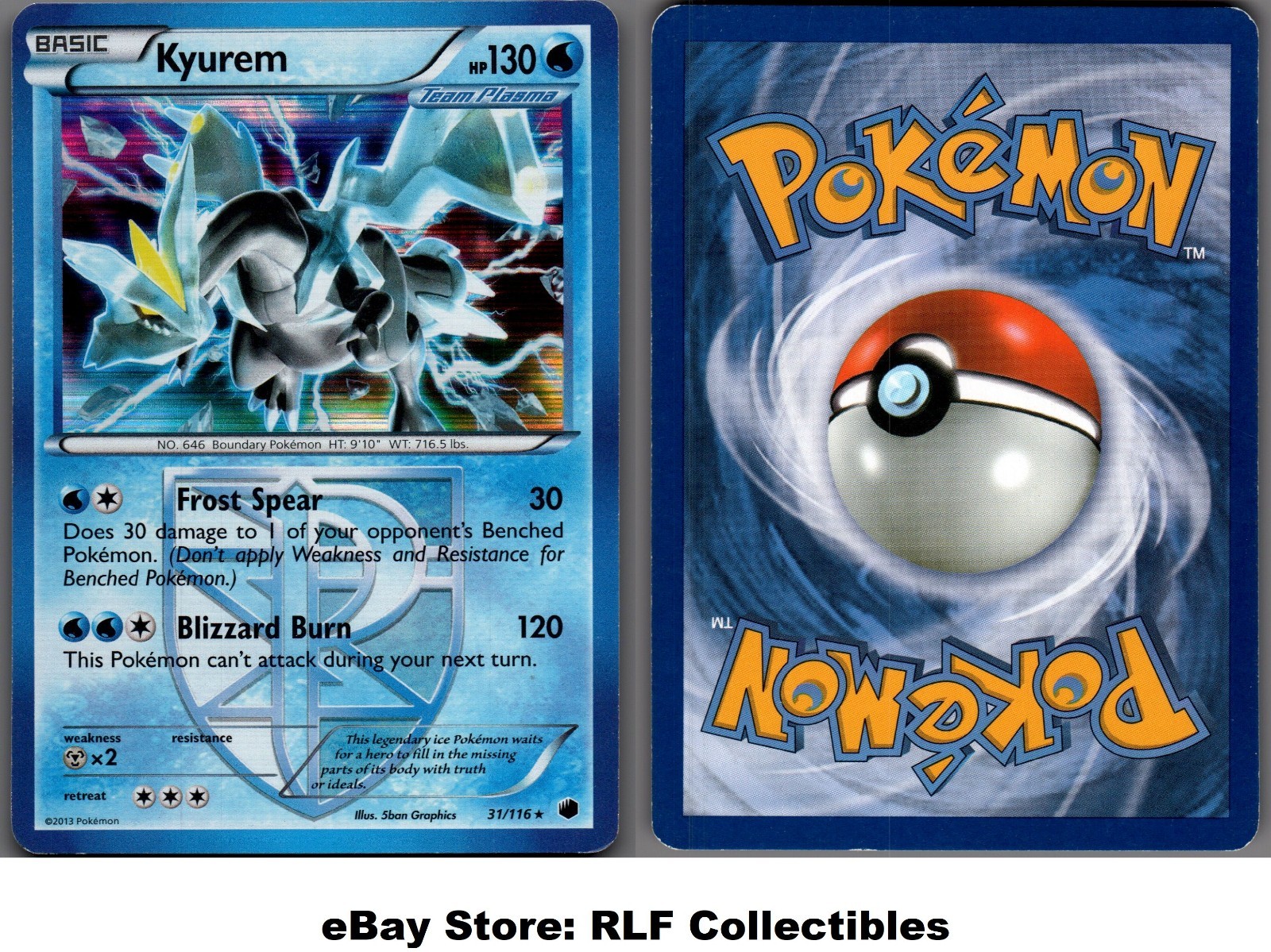 2013 Pokemon, B&W Plasma Freeze, #31/116 Kyurem, Holo Rare