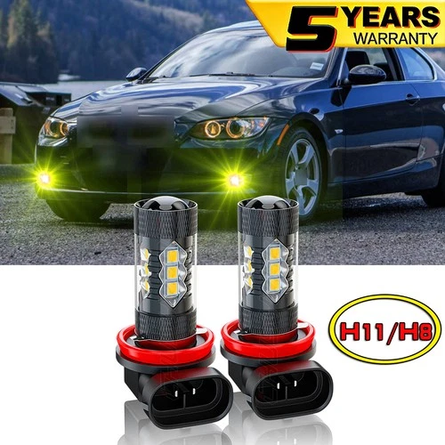 For BMW 328i 2007 - 2016 - 2x H11 H8 LED Fog Light Bulbs 4500K Yellow