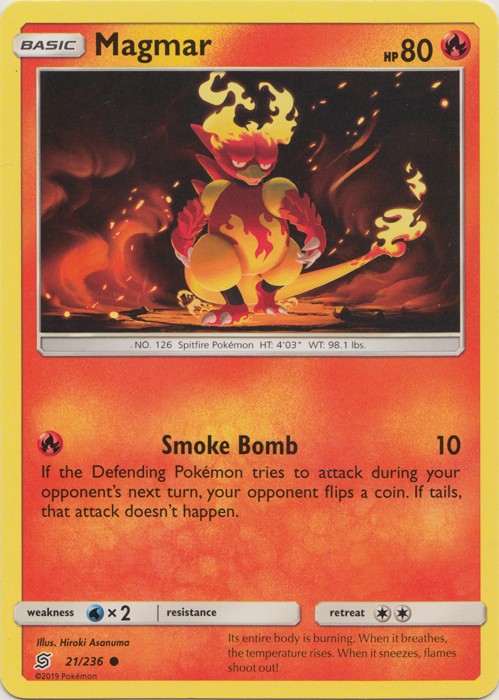 Magmar - 21/236 - Common (Near Mint) Unified Minds - Fire Pokémon