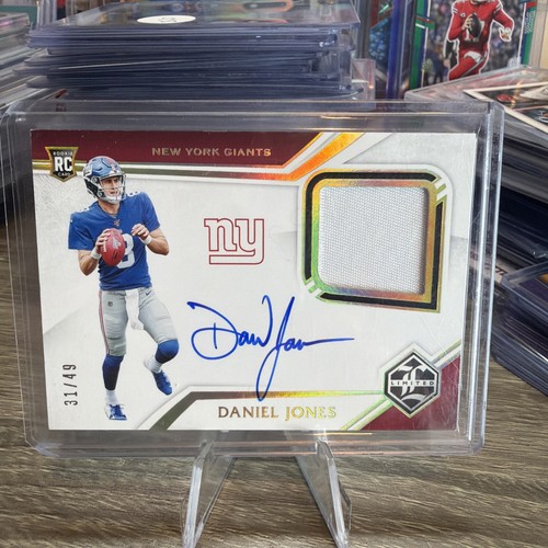 DANIEL JONES 2019 LIMITED GOLD SPOTLIGHT ROOKIE PATCH AUTO RPA /49 GIANTS