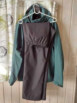 Jacke + Hose, Didriksons, Regen-Set, Regen-Kombi wasserdicht,  XL, grün/schwarz