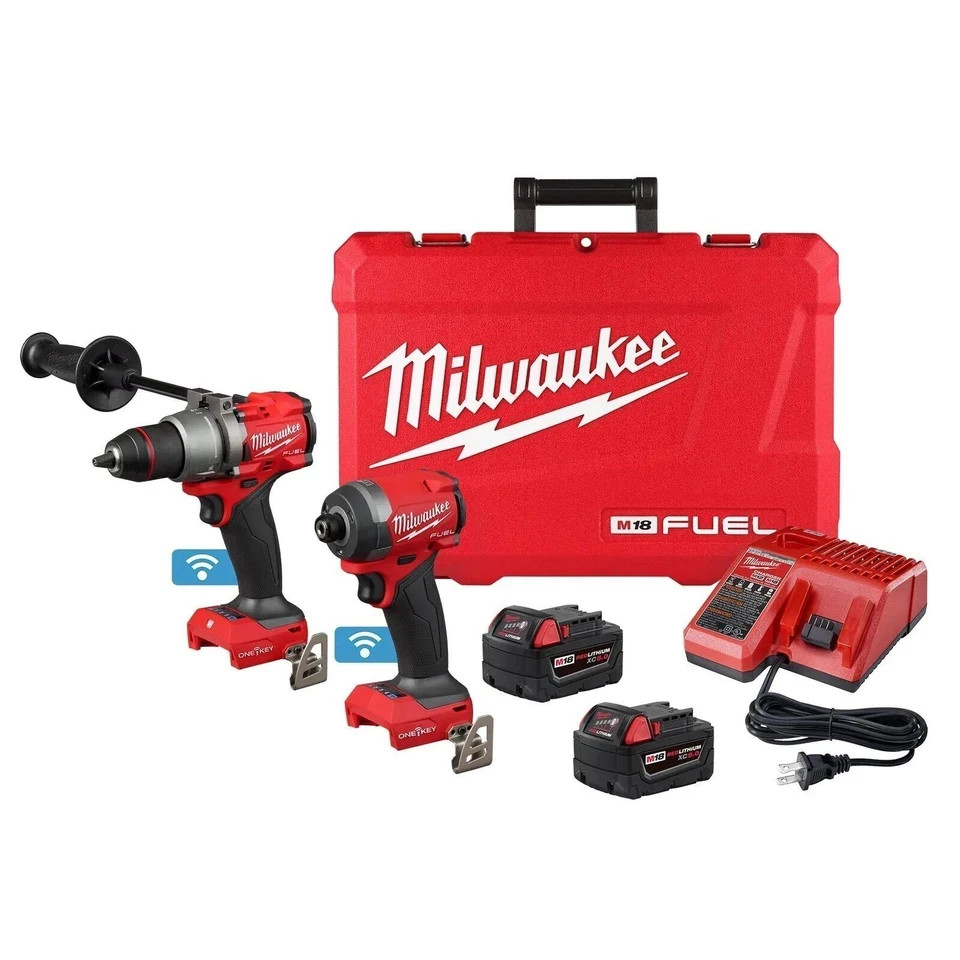 Milwaukee 3696-22 M18 FUEL 18V Cordless 2-Tool Combo Kit - Red