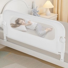 NUTIKAS Baby Bed Rail Guard for Toddlers -47" Toddler 47 Inch, White