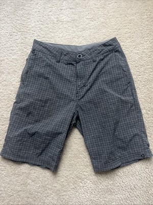 Quicksilver Amphibian Shorts Mens Size 28 Plaid Neolithic Water Repellent
