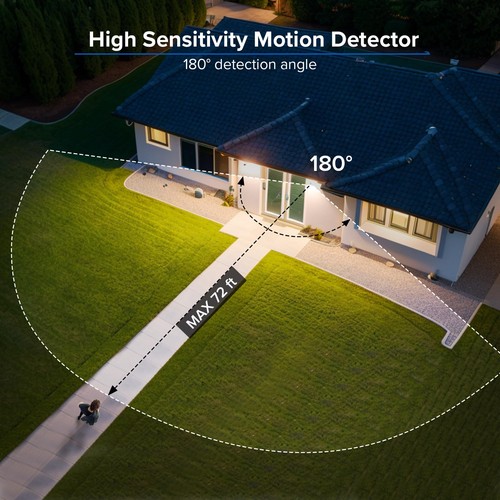 7000LM Motion Sensor Outdoor Lights,Brightness LED Flood Lights Outdoor 54W 5... - Picture 4 of 9