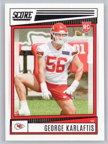 2022 SCORE #314 GEORGE KARLAFTIS KANSAS CITY CHIEFS RC