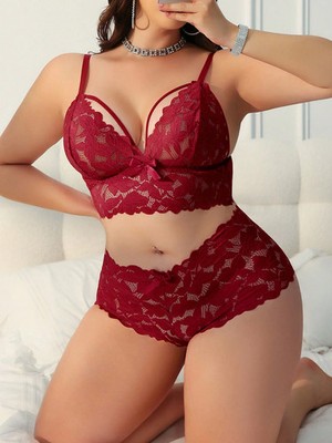 2 Piece Set Ladies Plus Size Lace Lingerie For Any Occasion Cheap24