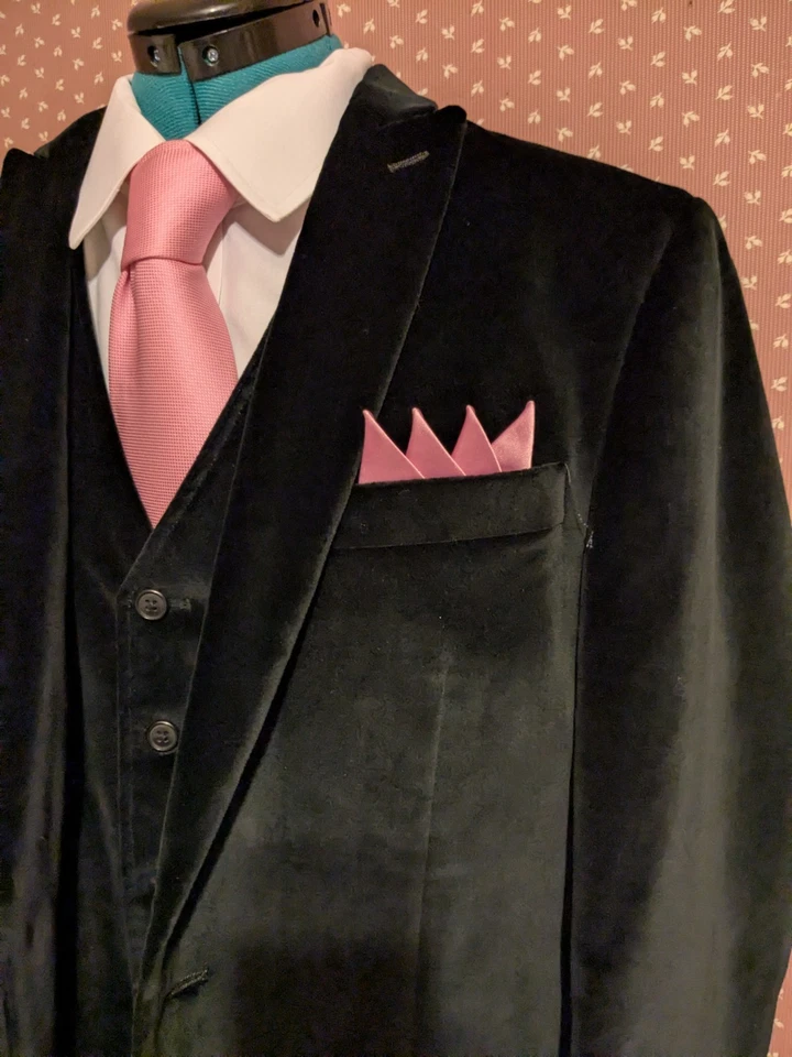 Murano/Madison Jacket/Vest Black Velvet Size Large. Measurements In Description Foto 2 de 4