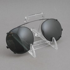 Vtg Giorgio Armani Emporio Black Pilot Aviator Metal Clip-On Sunglasses Frames