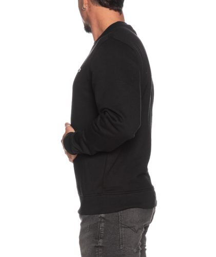 Sweatshirt Mens Lacoste Black Pullover Round Neck With Logo - Size XL - Picture 2 of 10