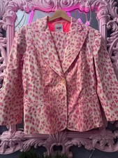 RARE Vintage Moschino Pink Leopard Skirt Suit Set Made in Italy Y2K - Mobwife