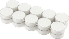 20 Count Unscented Mega Oversized Clear Cup White Tea Light Candles with 9 Hour 
