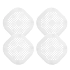 4pcs Shower Drain Hair Catcher 5.5" Dia Square Drain Strainer for Shower White