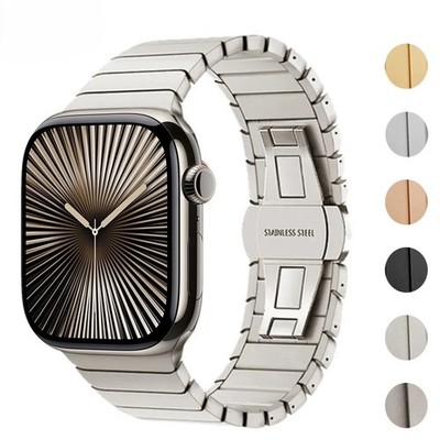 Edelstahl Metall Armband Apple Watch 11 10 9 44 45 46mm Business Gliederarmband
