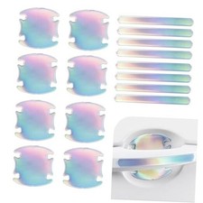 Car Door Handle Sticker, 3.27" x 3.54"  5.89" x 0.63 Anti 16 PCS Multicolored