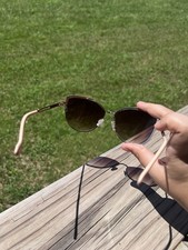 Jessica Simpson Aviator Gold metal and Brown Sunglasses