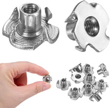 10-Pack M4X7.8Mm T-Nut, Stainless Steel 4-Pronged Tee Nut Threaded Insert for Wo