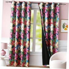 Vibrant Colorful Floral Blackout Curtains 84 52"W x 84"L Pack of 2 Hot Pink