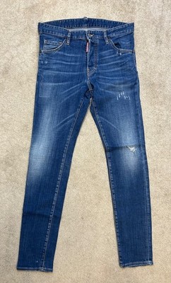 DSQUARED2 Blue Jeans Damen Slim Fit Stretch Denim Button Fly Taille 32 Bein 32