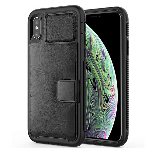 Custodia Per IPHONE X 10 XS 5.8 " Lusso Anti-urto Pelle Robusta Gomma Paraurti - Foto 2 di 21