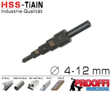 HSS TiALN Stufenbohrer Konus Kegel Schäl Bohrer Metall Fräser Ø 4 - 12mm C9260