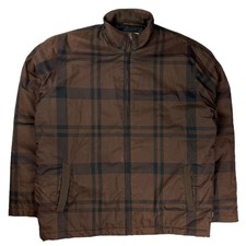 Stussy Brown Plaid Print Thermolite Plus Jacket