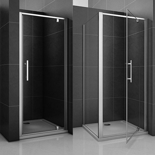 AICA Pivot Door Shower Enclosure Walk in Cubicle Screen Glass Side Panel Tray H5 - Picture 11 of 12