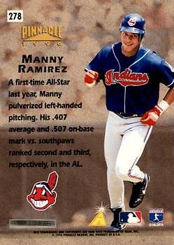 1996 Pinnacle #278 Manny Ramirez Foil - Image 2 of 2