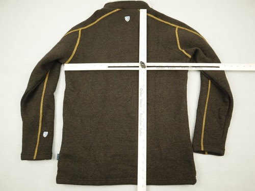 Kuhl Europa Sweater Men Small Brown 1/4 Zip Shearling-lined Collar Alfpaca S - Picture 4 of 9