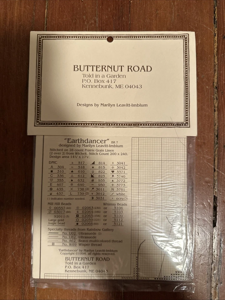 De colección 1994 Butternut Road “Earthdancer” patrón de punto de cruz  Foto 2 de 2