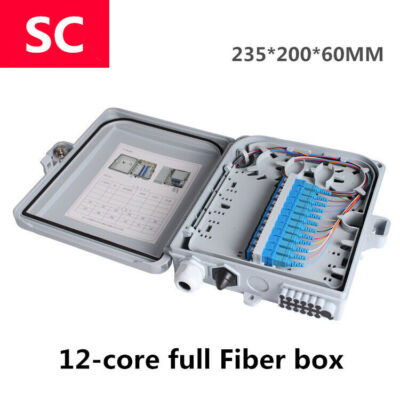 12-core FTTH Fiber Splitter Box SC Full with Flange Pigtail Waterproof Wall