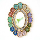 Peruvian Multicolor Hanging oval mirror for living room decor | gift Home decor