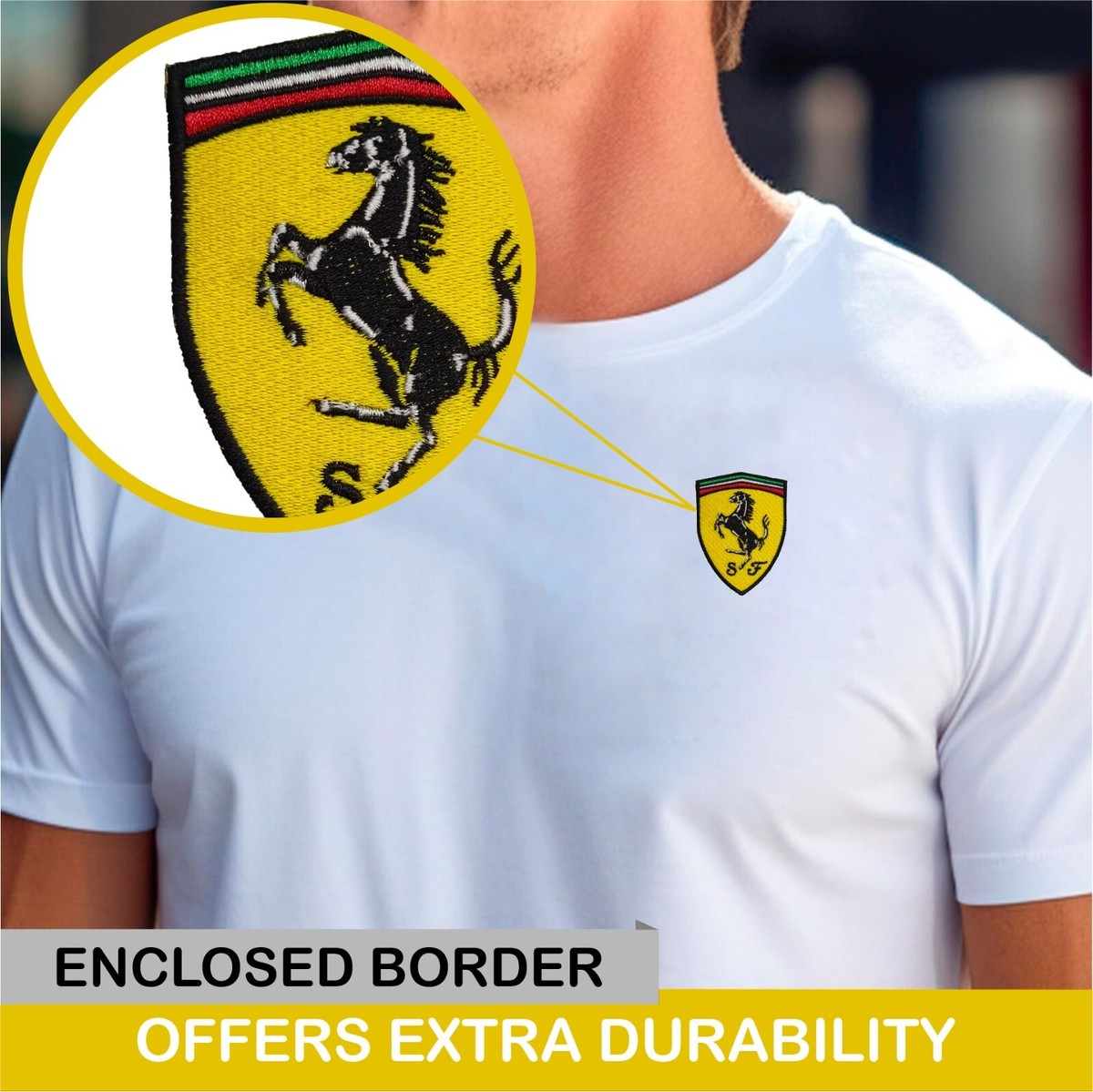 Ferrari Logo Iron On Patch - Sew Patch - Embroidered Patch