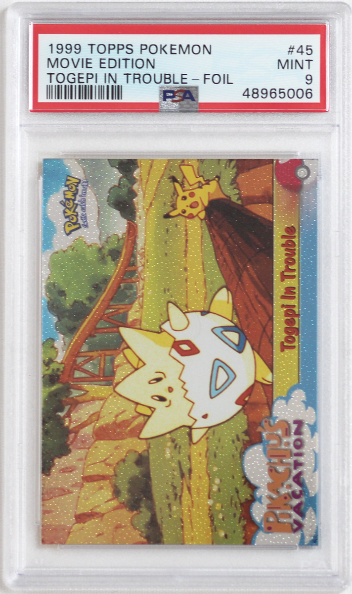 1999 Topps Pokemon Movie Edition # 45 Togepi In Trouble Foil PSA 9