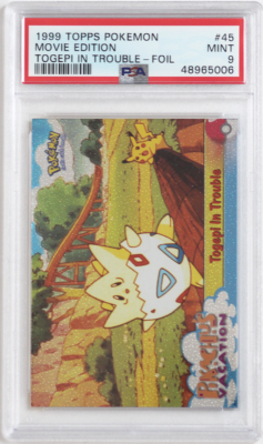 1999 Topps Pokemon Movie Edition # 45 Togepi In Trouble Foil PSA 9