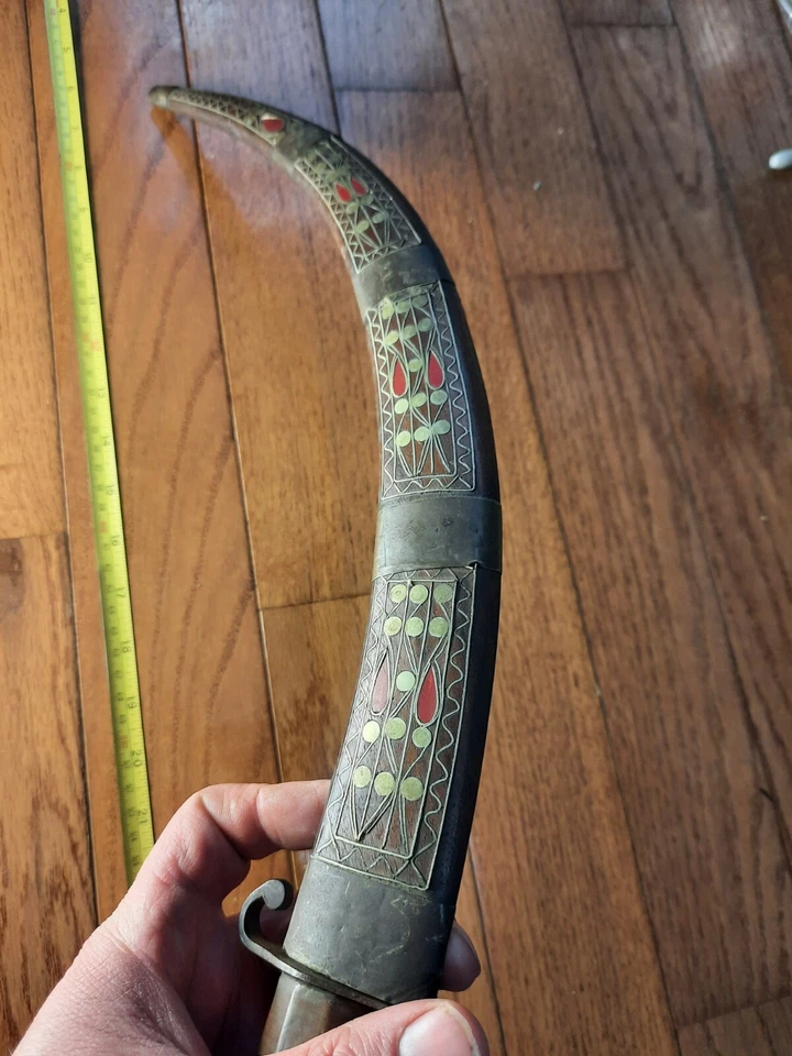 Espada pirata árabe marroquina antiga de aço Nimcha - Imagem 2 de 4